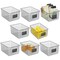 mDesign Metal Food Organizer Storage Basket with Lable Slot, 8 Pack